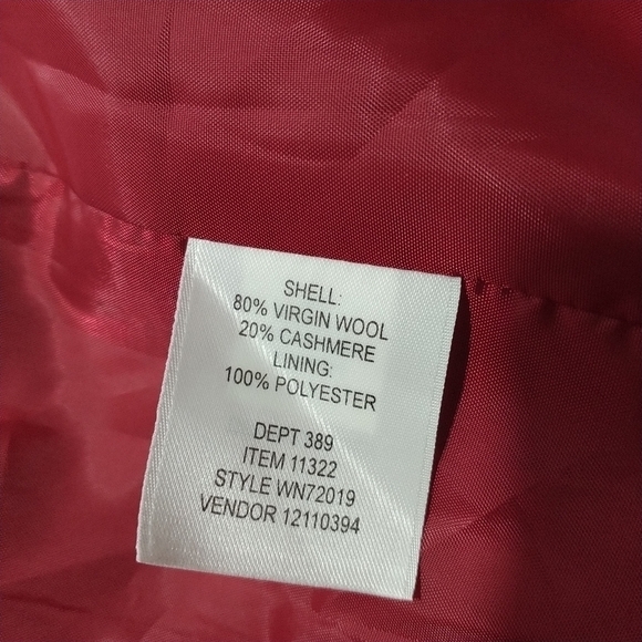 Nordstrom Red Wool/CASHMERE Coat Blazer Jacket 12 - Picture 5 of 12